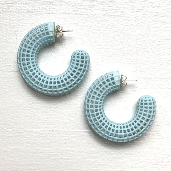 Grid Hoops - Light Blue | Maria Eife