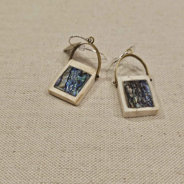 Fossilized Ivory Square Earrings | Eric Silva