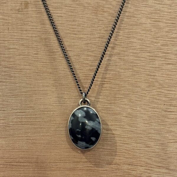 Janus Pendant with Snowflake Obsidion | Kate Dannenberg