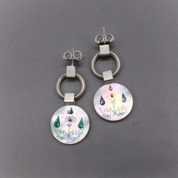 Small Green Dandelion Dangles | Margo Csipo