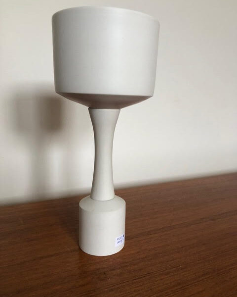 #2 White Chalice with Blue Interior | Carolyn Chester