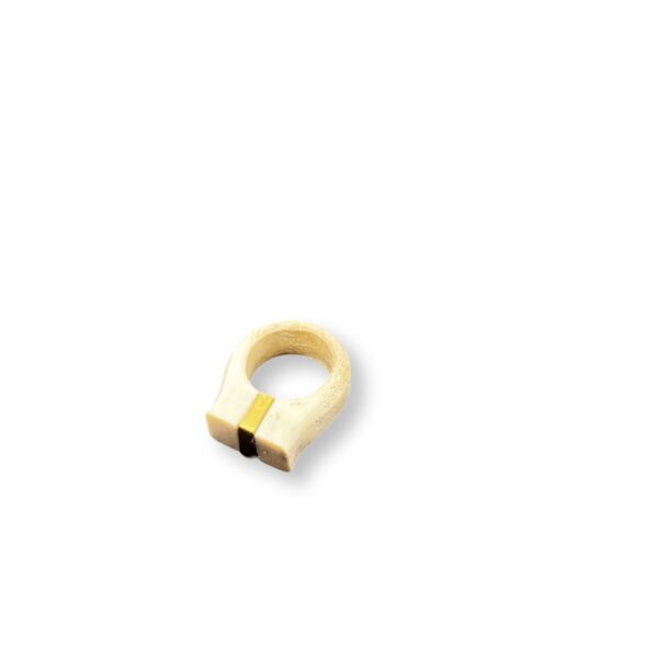 Bone Inlaid Ring with Gold Stripe I Eric Silva