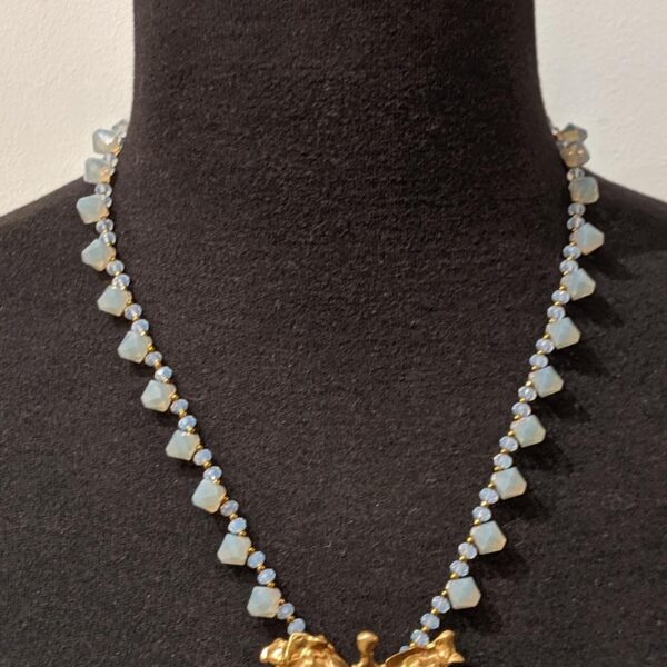 Large Bronze High Heart Angel with Drop Crystals | Susan Green