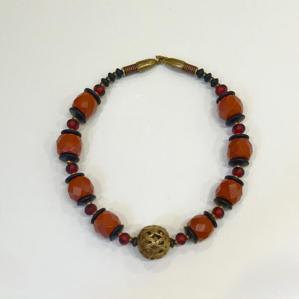 Large Red Jasper Faceted Rondelle Necklace | Susan Green