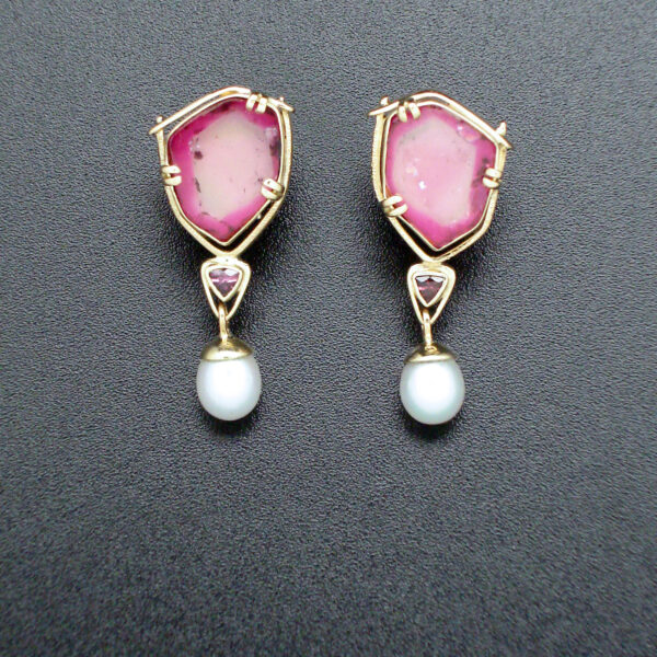 Tourmaline and Fresh Water Pearl Earrings | Diane Egbert