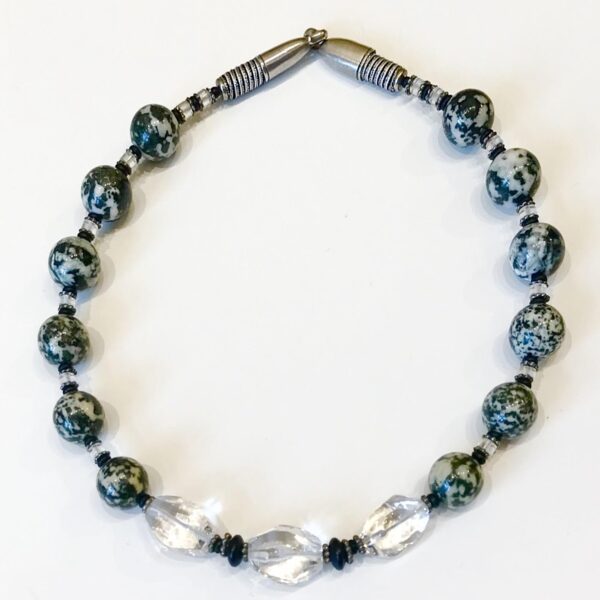Large Zoisite Beads and Rock Crystal Necklace | Susan Green