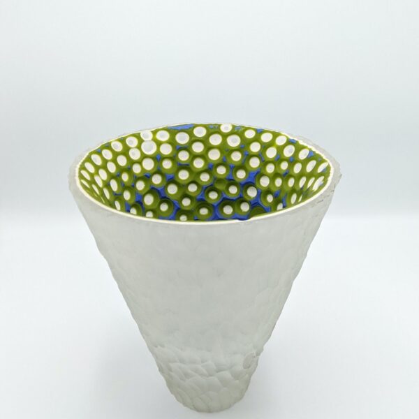 Heavy Glass V Shape Vase | Stuart Braunstein