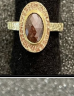 Ring, Champagne colored oval rose cut diamond,