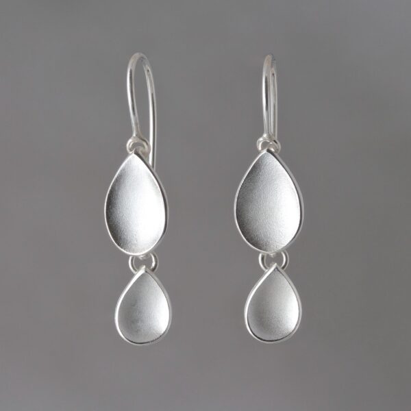 Silver Double Raindrop Earrings I Elise Moran