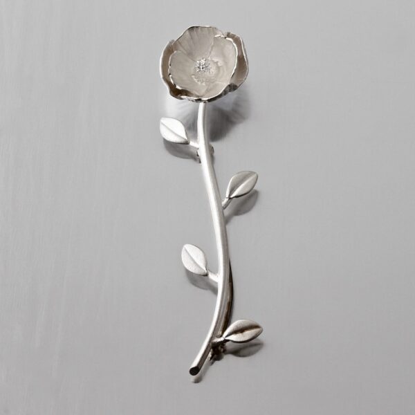 Silver Poppy Pin I Elise Moran