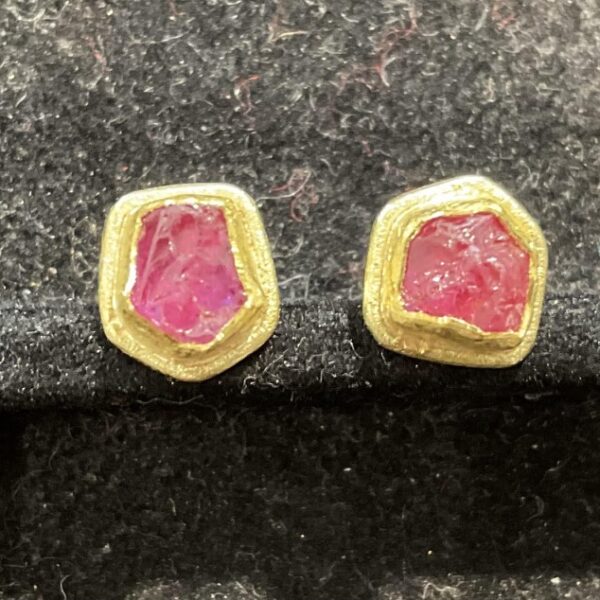 Rough Ruby Post Earrings | Petra Class
