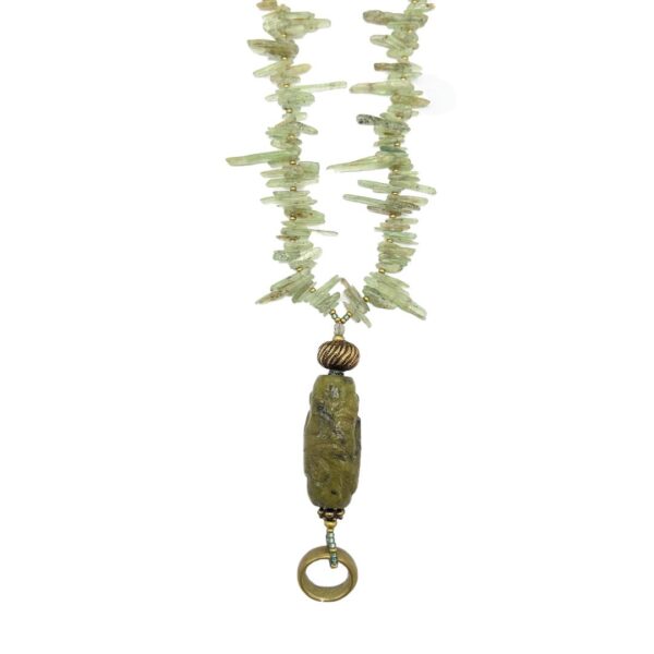 Jade Dragon Cylinder, Kyanite Spikes Pendant | Susan Green