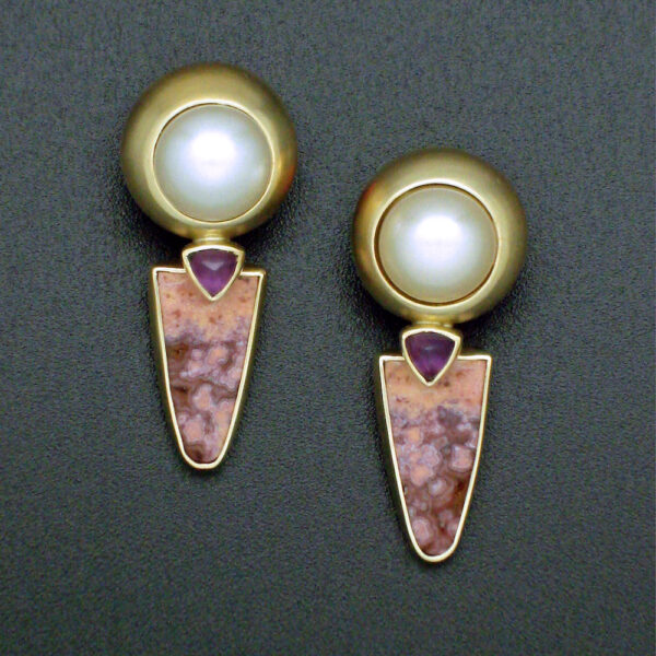 Agate , Amethyst and Pear Earrings | Diane Egbert