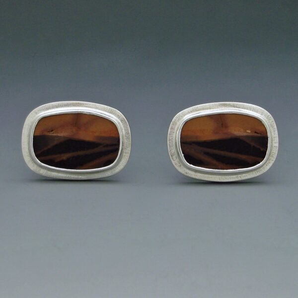 Phantom Agate and Sterling Cuff Links | Diane Egbert