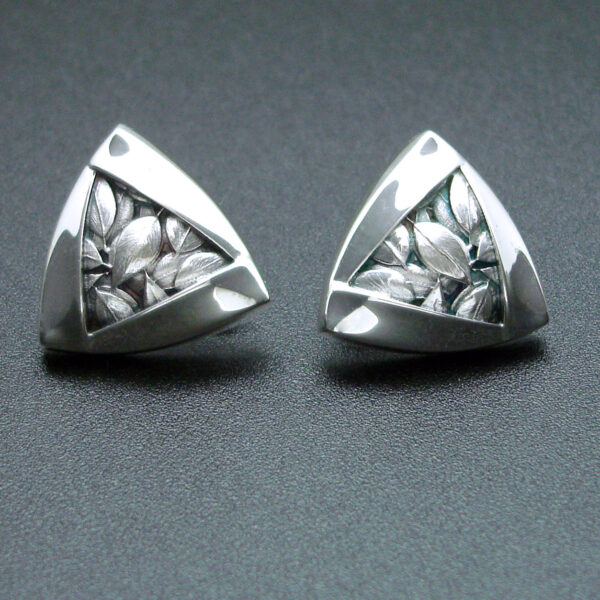 Triangular Leaf Swirl Earrings  | Diane Egbert