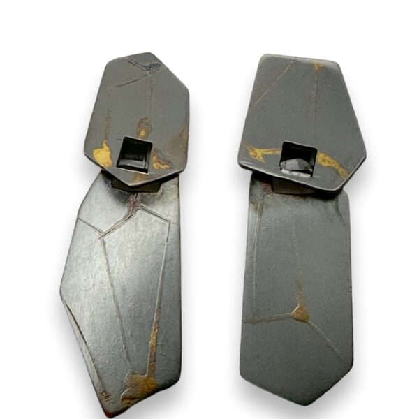 Oxidized sterling silver post earrings  | Aimee Petkus