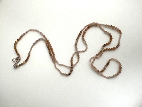 Handknotted Peach Moonstone Necklace | Kara Hetz