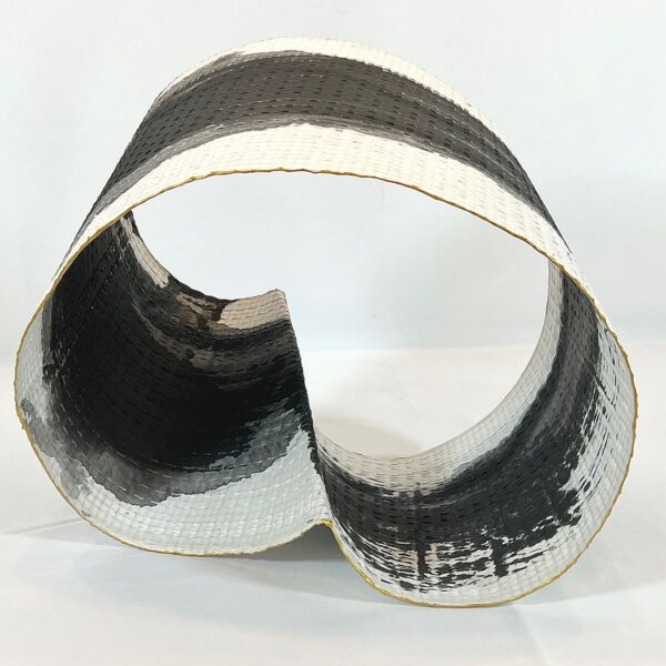 1990, 2025 | Mixed media sashiko (mulberry shoji paper, cotton, ¼” hardware mesh, cotton, sumi ink 14K gold, acrylic medium) | 15” x 16” x 13”