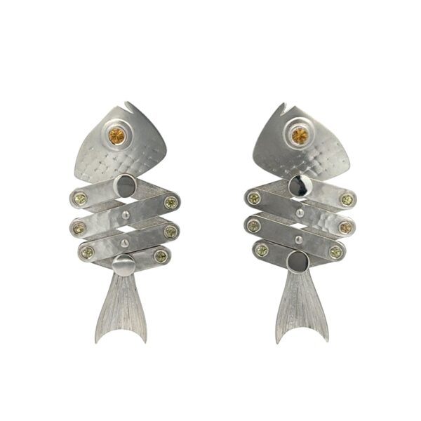 Large yellow fish earrings | Yuri Tozuka