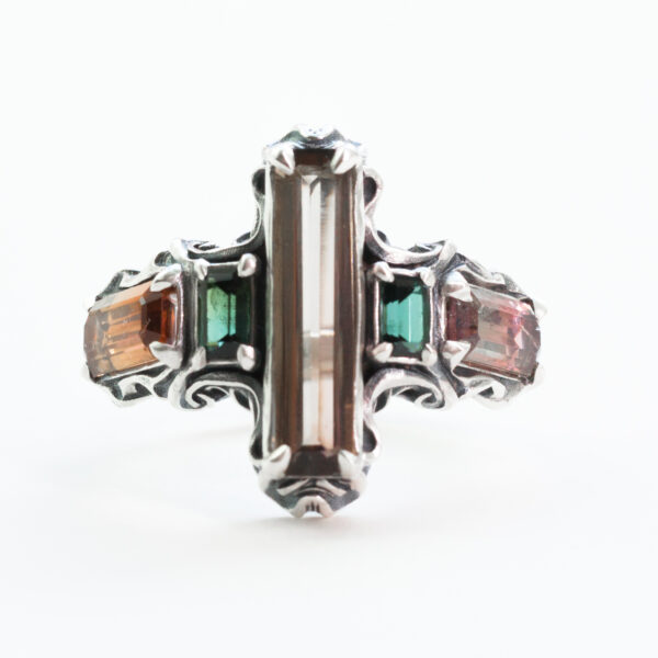 5 Tourmaline Spiral Ring