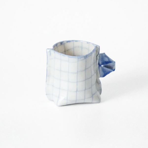 Nerikomi Check Pattern Origami Teacup | Saori Matsushita
