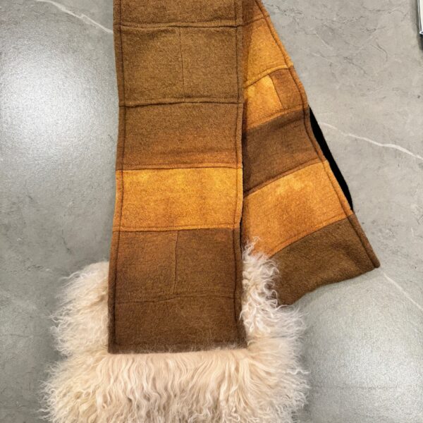 Emi Scarf in Russet with Creme Lamb Fur | Arae