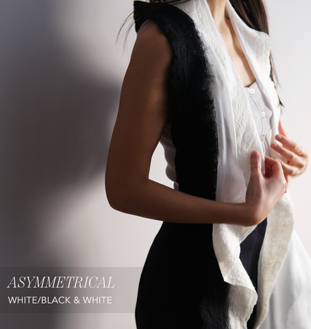 Frame Scarf | White/black & white trim