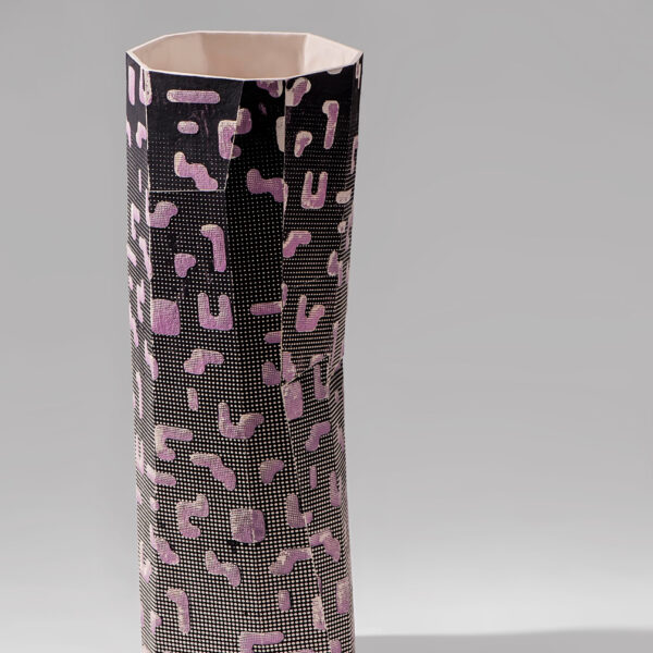 Untitled (pink crawl glaze vase) | Yonatan Hopp