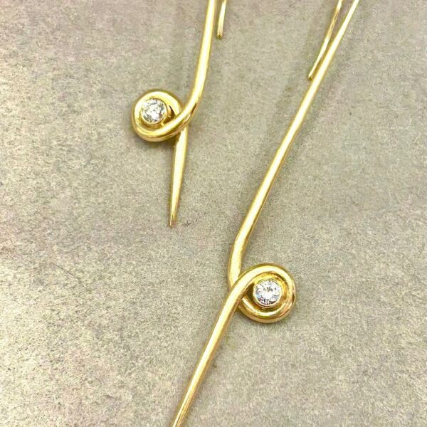 Yellow Gold Diamond Earrings